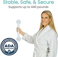 Vista 3 de Vive Barra de Agarre para Tinas y Duchas - Barra de Seguridad para Baño de Discapacitados para Personas Mayores - Mango de Soporte de Pared