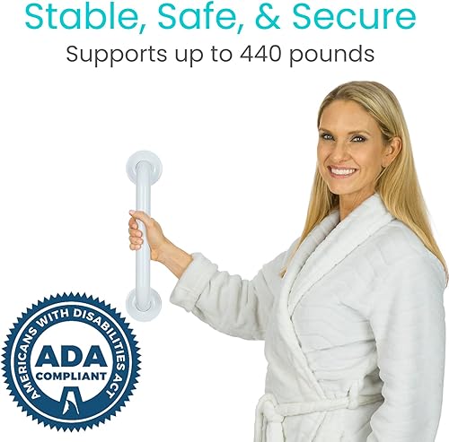 Miniatura 3 de Vive - Barra de agarre de seguridad para paredes de baños, bañeras, inodoros y duchas, para personas mayores, personas discapacitadas