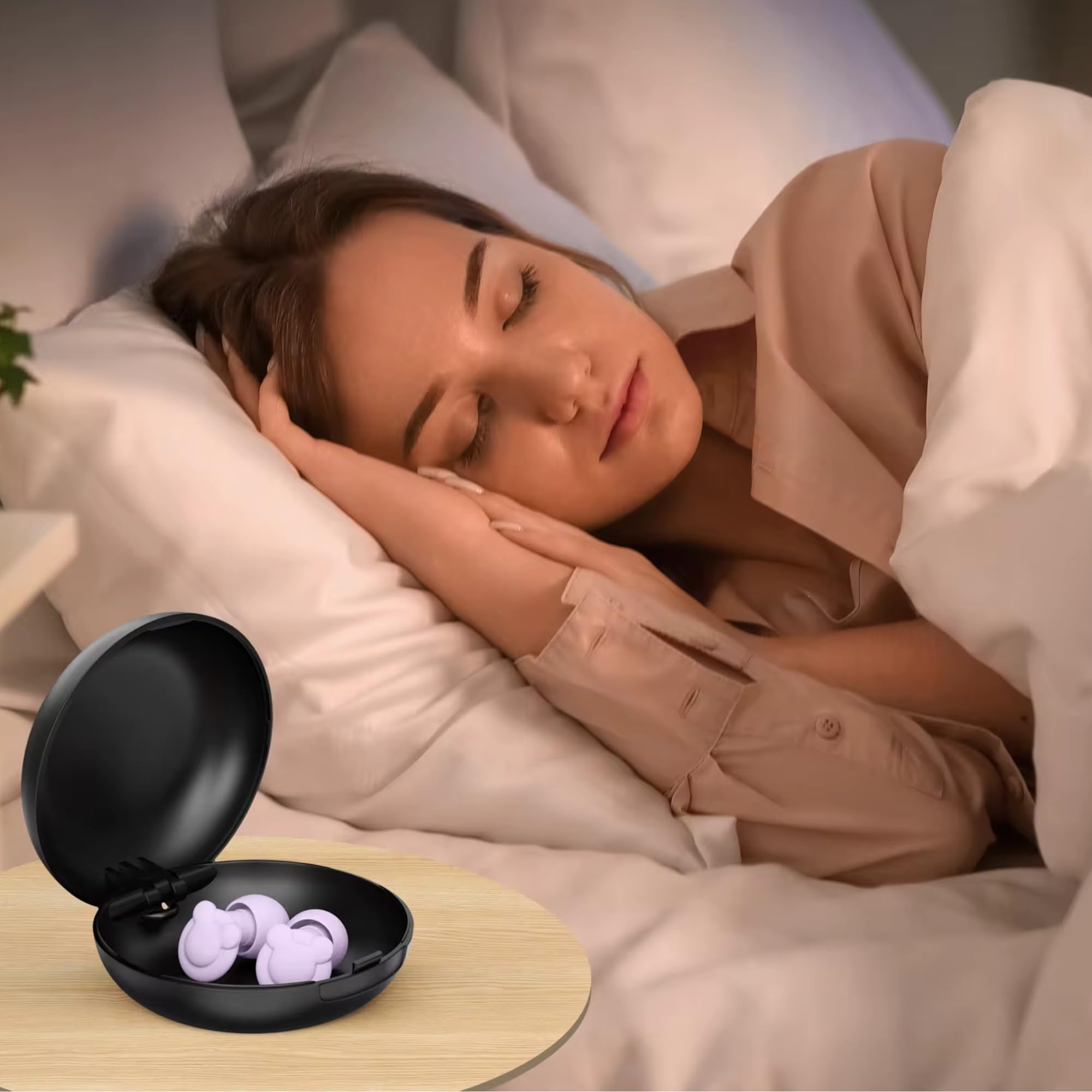 Ohrstöpsel zum Schlafen, Geräuschunterdrückung, 33 dB Geräuschunterdrückung, Gehörschutz, Ohrstöpsel für Schlaf, Schnarchen, Lernen, super weich mit 8 Ohrstöpseln in XS/S/M/L (Schwarz)