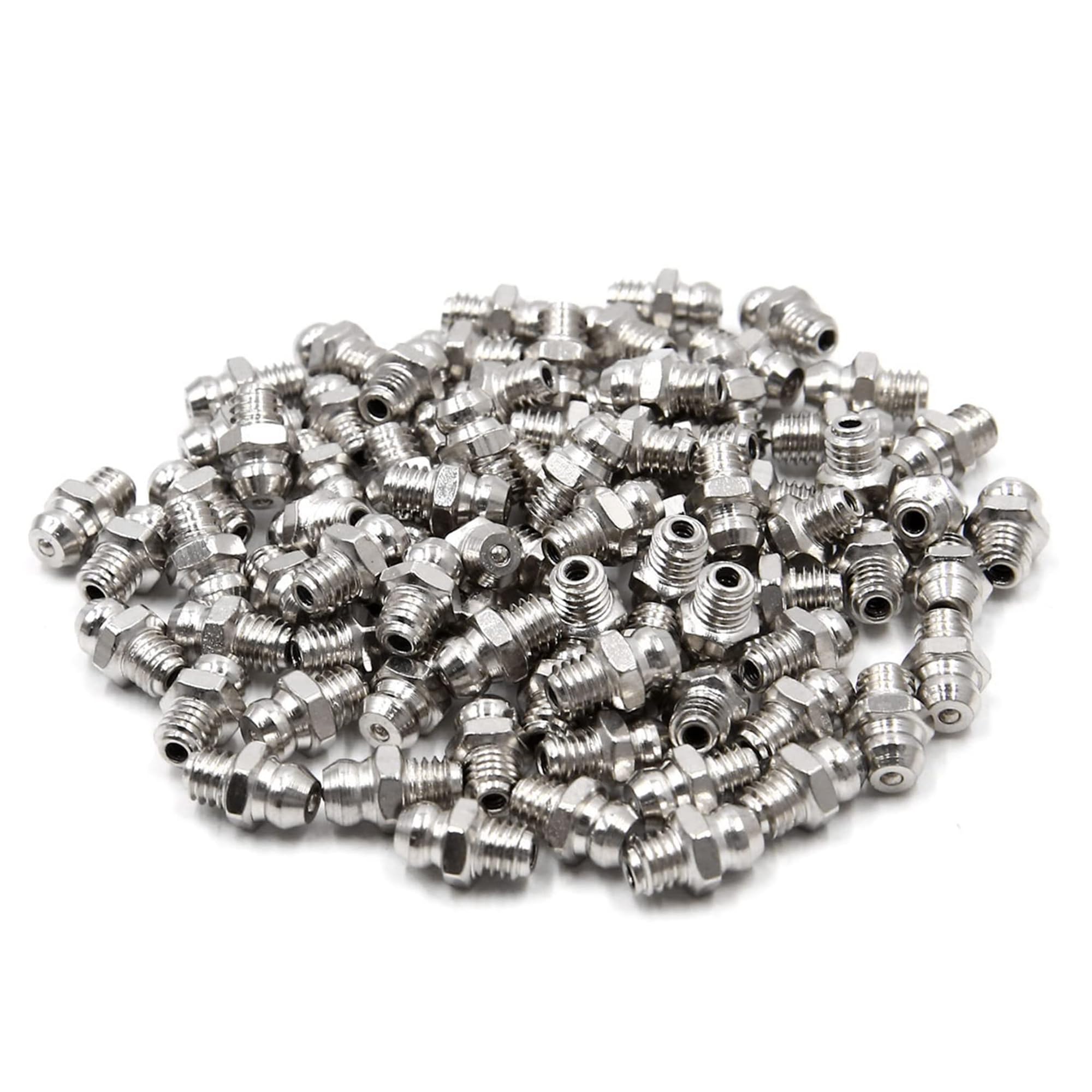 Unifizz 80pcs Straight Nickel Plated Grease Nipple Fitting M6 x 1 for Motorbike Car-image-22