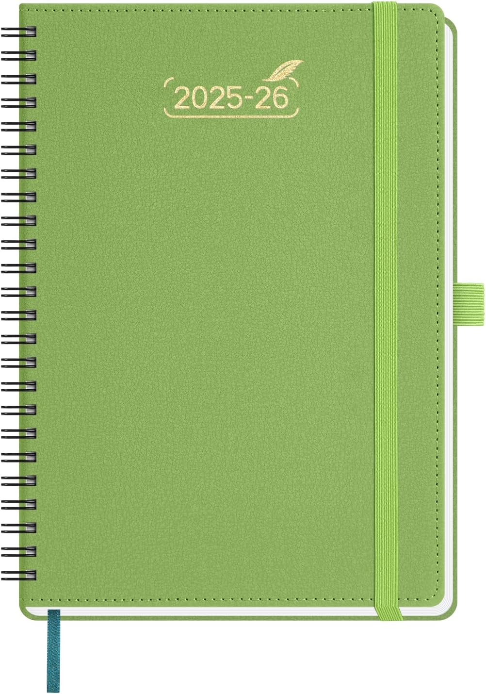 BEZEND 2026 Planner Weekly and Monthly (6" x 8.5"), 2-Column Calendar Book (Jul 25-Dec 26), Dual Schedule for Daily Appointment, Easy Track Tabs, Spiral Bound, PU Leather Softcover, Fruit Green Medium 6" x 8.5" Softcover-Spiral Bound Fruit Green