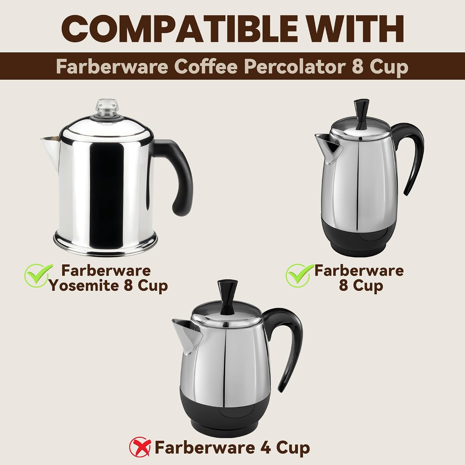200 Pcs Percolator Coffee Filters for Farberware Coffee Percolator 8 Cup image 2