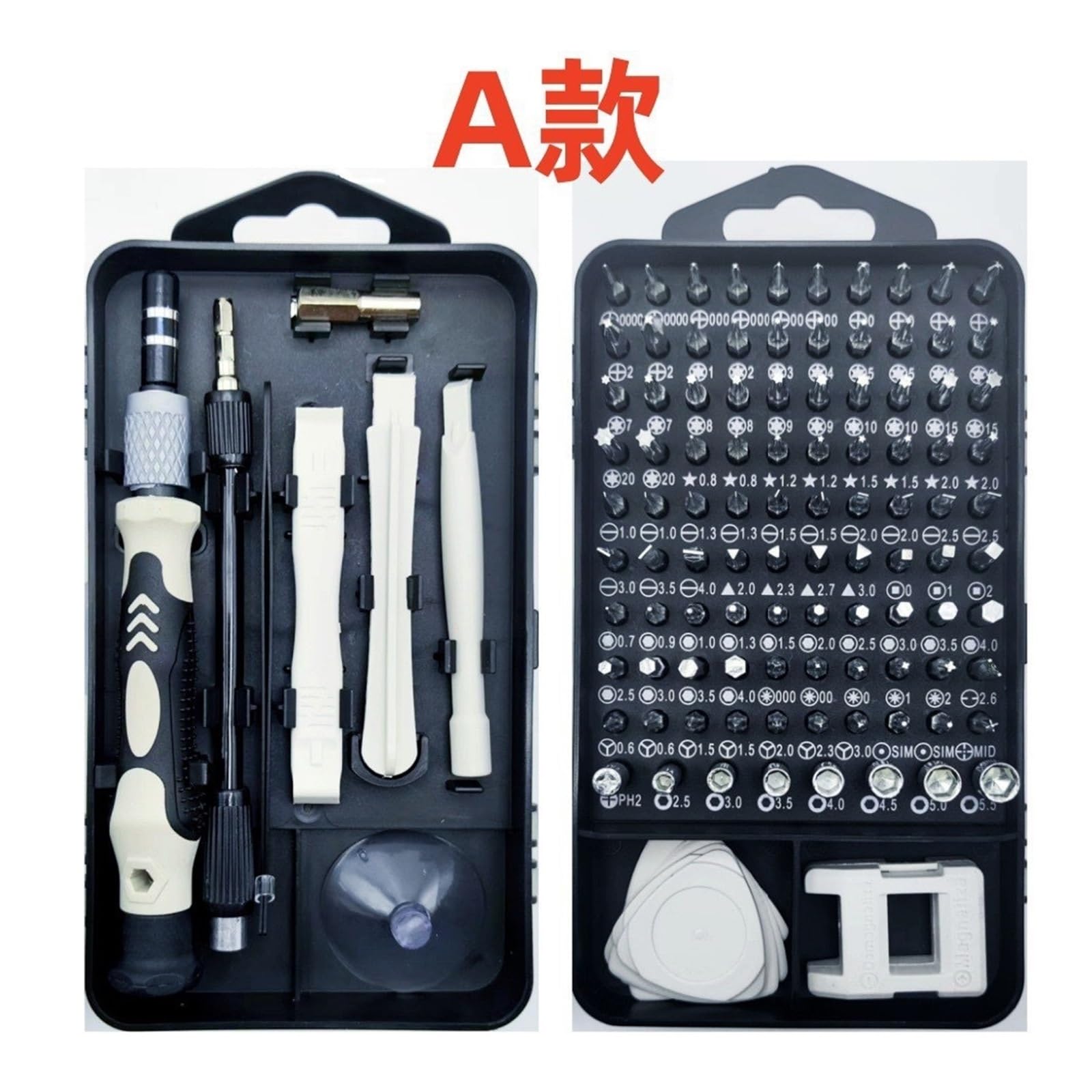 Juego de destornilladores magnéticos 115 en 1, puntas tuerca Torx for trabajos reparación PC y teléfonos portátiles