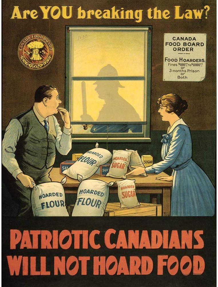 Wee Blue Coo War Wwi Canada Food Ration Hoard Art Print Poster Wall Decor 12X16 Inch