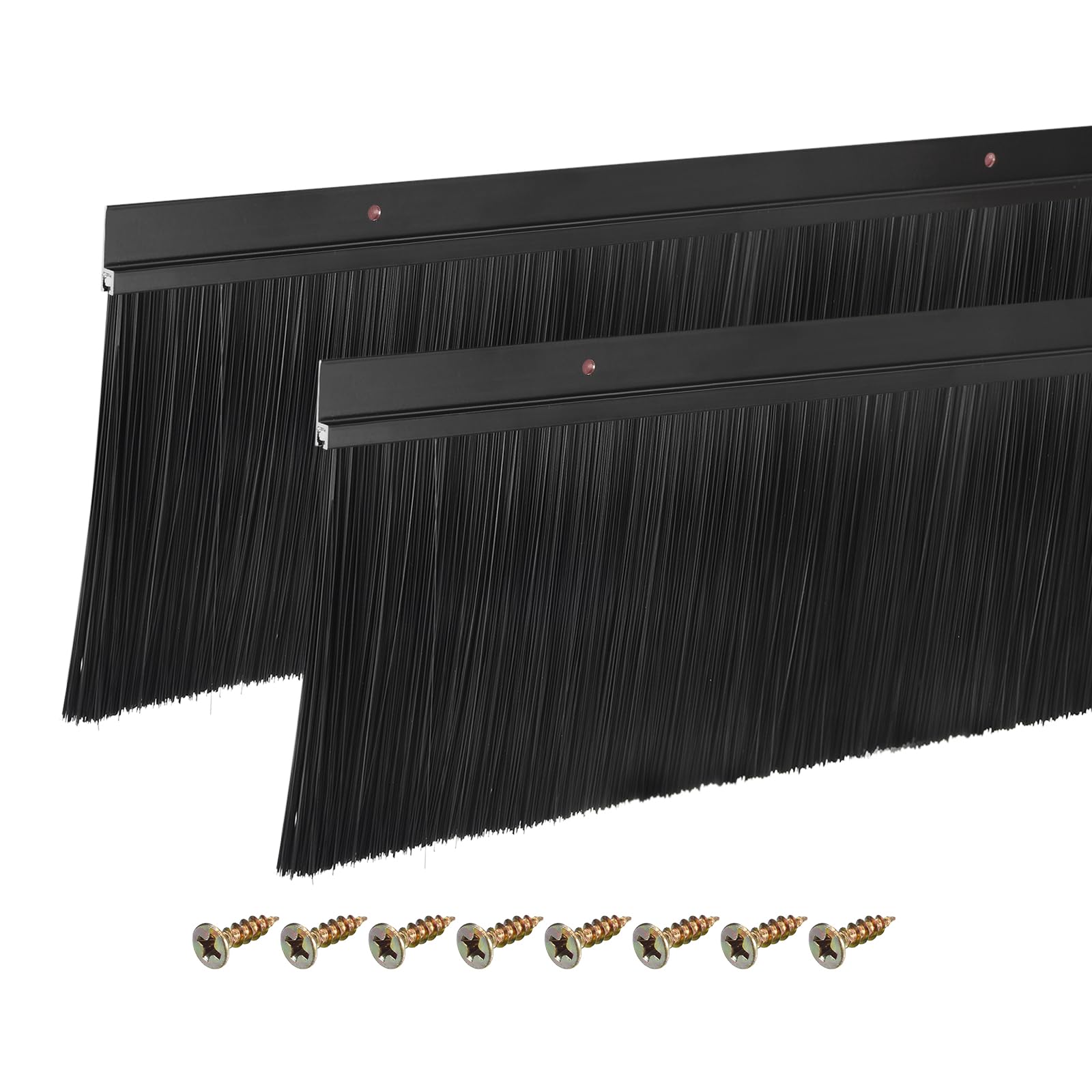 sourcing map 2Pcs Brosse de Bas de Porte en Forme de H 1200mm L Noir