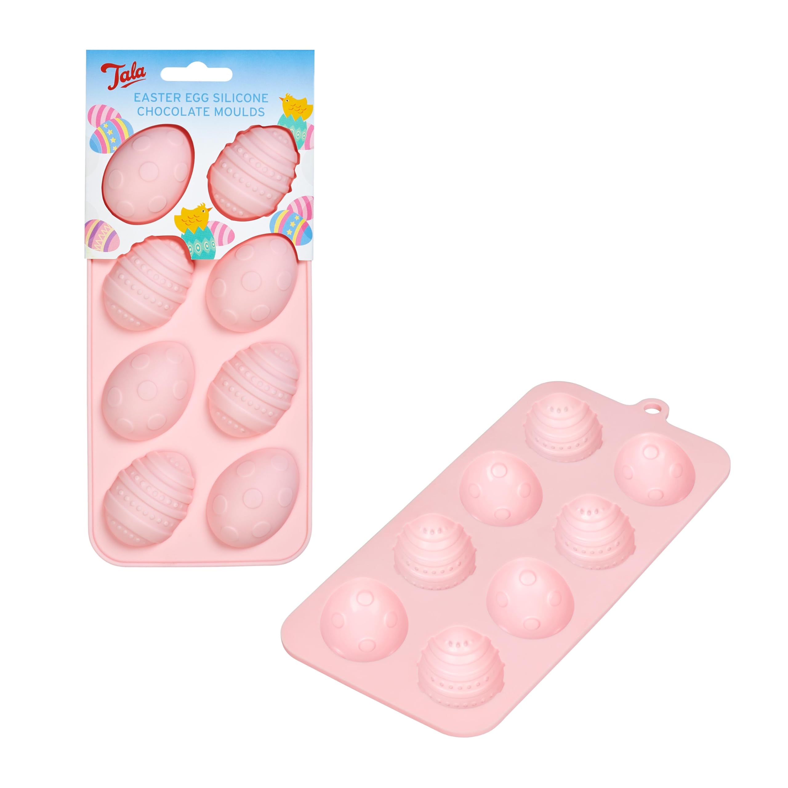 Tala Silicone Easter Egg Chocolate Mould – Makes 8 Chocolates, Ideal for Homemade Gifting, Chocolates, Confectionery, and Ice Cubes, Easy Release & Non-Stick
