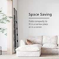 Vista 4 de Escalera de 5 escalones, taburete plegable con mango y pedal ancho antideslizante, escalera de hierro portátil para cocina, hogar, biblioteca, Negro