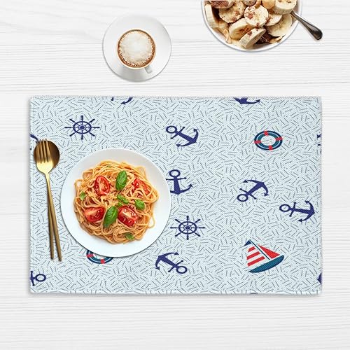 Miniatura 6 de Anchor Decor Theme Placemats Set of 4 Table Mats Washable Placemat Waterproof Place Mats for Party Home Dining Table Decor 18x12 in