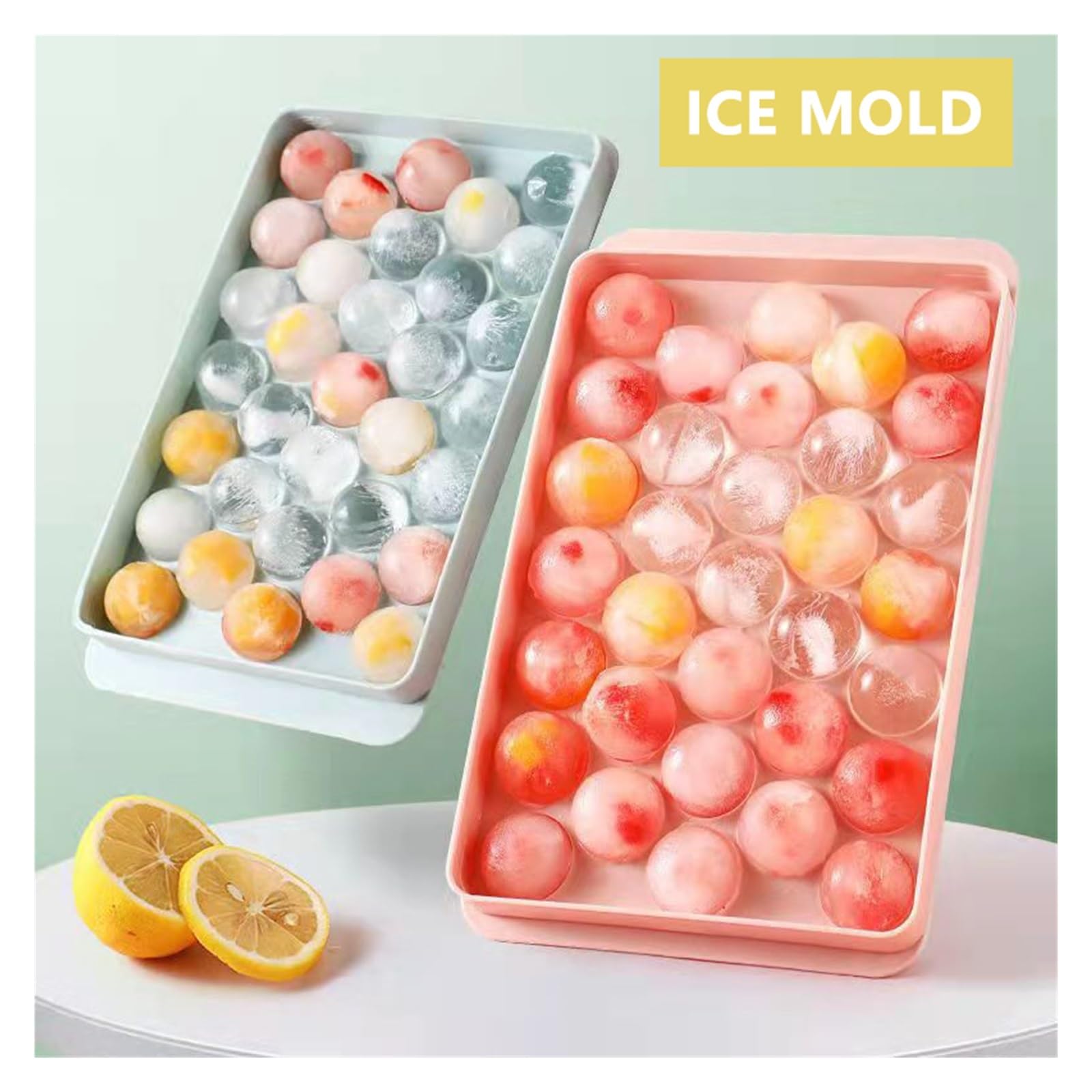 Vassoio per cubetti di Ghiaccio 33/18 Stampo per Vassoio Tondo con Sfera a cavità, Ice Ball Maker Cocktail Whisky Bar Accessorio Home Fai da Te Stampo Gadget da Cucina (Color : S 2pcs Set)