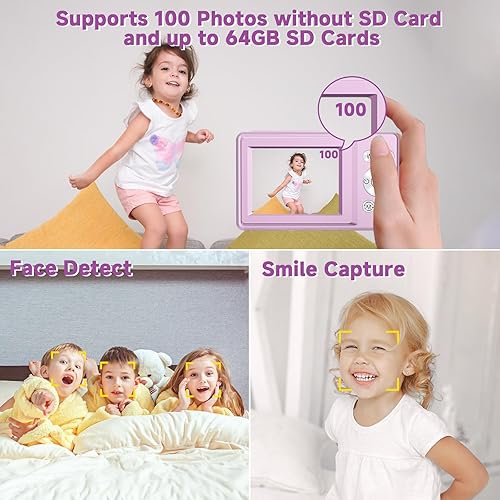 Miniatura 4 de Cámara digital, cámara compacta de 44 MP, cámaras digitales FHD 1080P para apuntar y disparar con zoom de 16X, detección facial, captura de