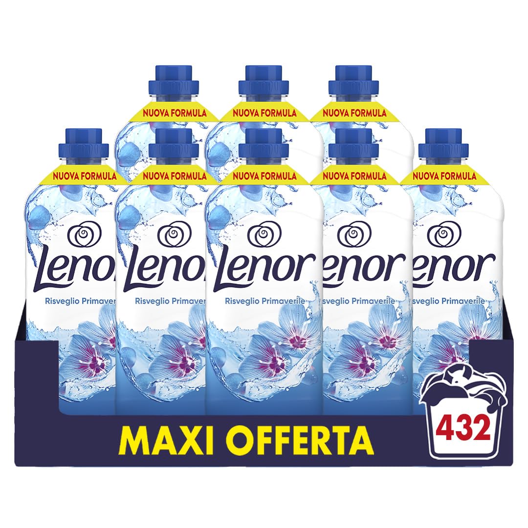 Lenor Ammorbidente Lavatrice Concentrato, 54 Lavaggi, Risveglio Primaverile, Freschezza Di Lunga Durata E Morbidezza Di Origine Vegetale, Lenzuola Profumate Fino A 1 Settimana
