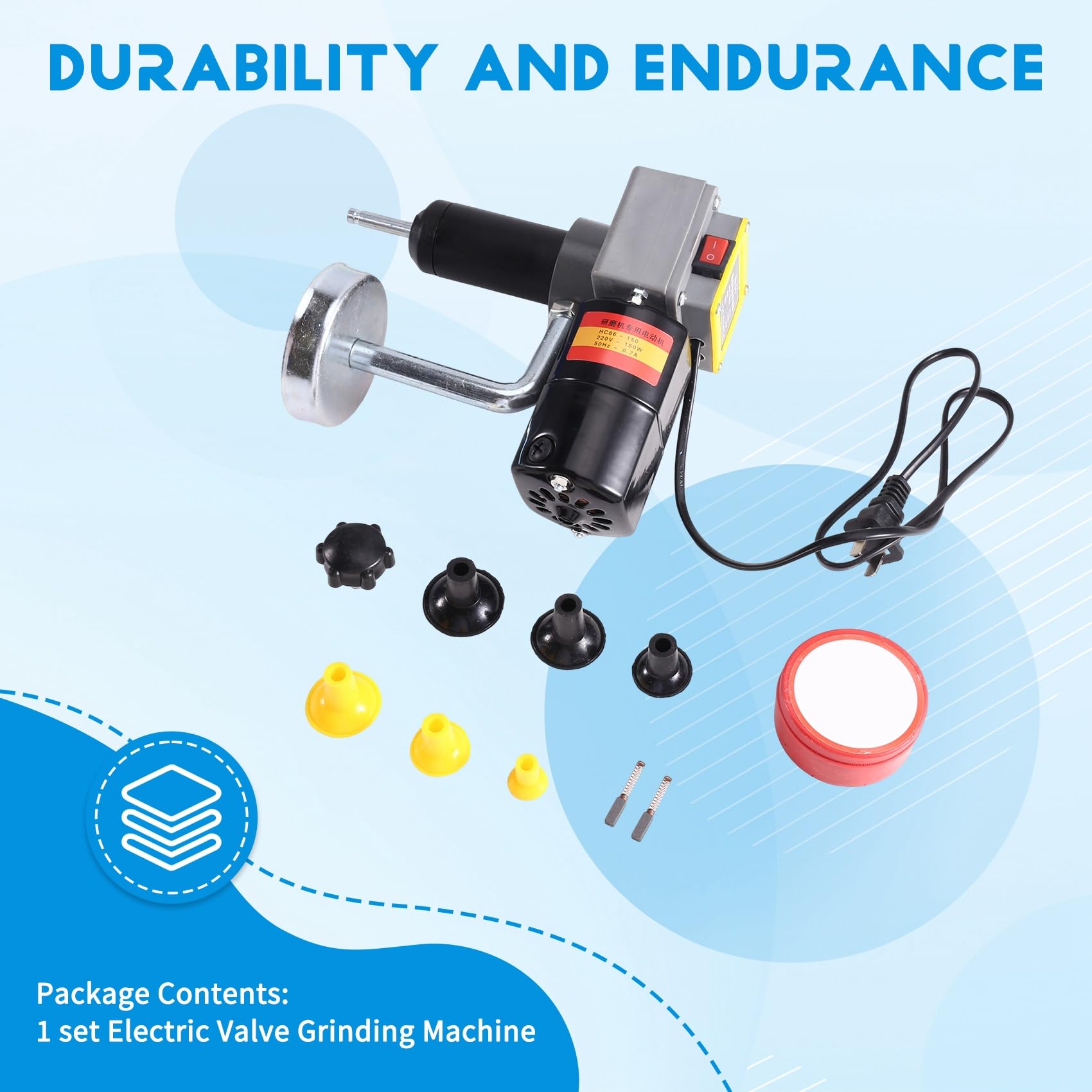 Elektrische Ventilschleifmaschine, Drehzahl Einstellbar, Ventilschleifer, Werkzeug für die Reparatur Von Automotoren, Ventildurchmesser Max. 130 Mm, 150 W