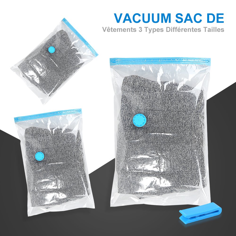 Vakuumbeutel für Kleidung und Bettdecken,Vakuumbeutel, Wiederverwendbare Vacuum Bags, für Kleidung Bettdecken Bettwäsche und mehr(60PC (40PC60*40 PC70*50 10PC90*70))