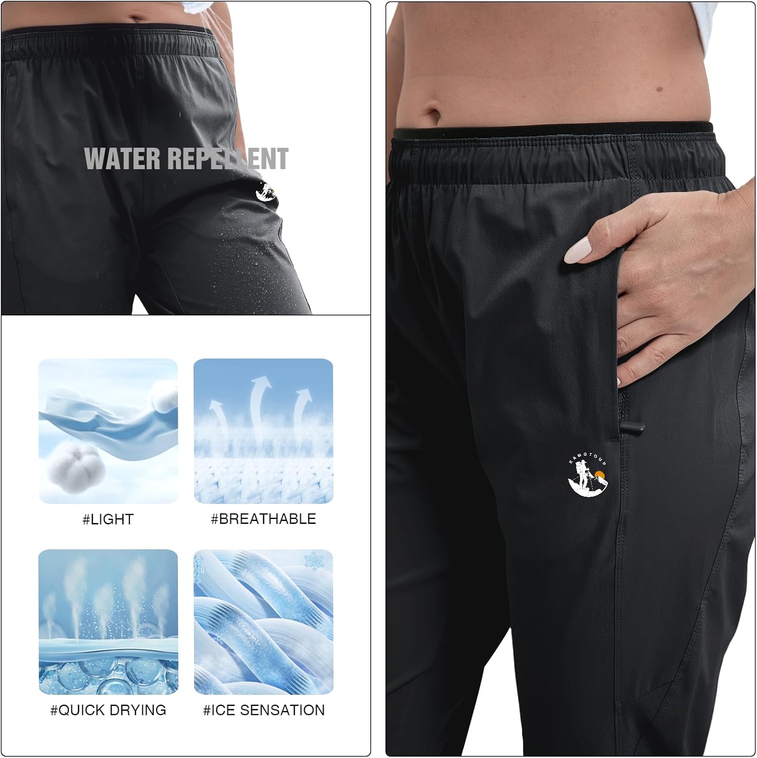 Women's Hiking Pants Slim Fit Quick Dry Joggers Elastic Breathable Athletic Trousers - Image 5