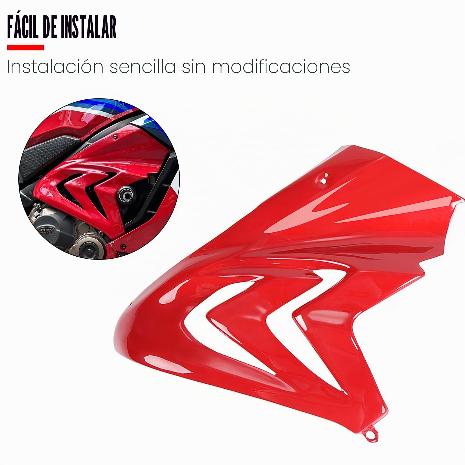 WOOGA Cubierta de carenado panel lateral marco del motor de la motocicleta Cubiertas decorativas de ajuste de protección para Ho&nda CBR650R CBR 650R CBR 650 R 2019-2023 (Rojo)