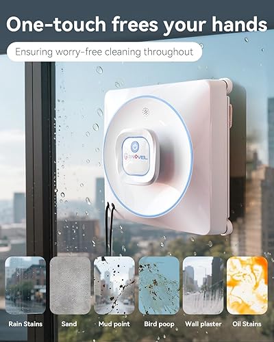 Miniatura 8 de Robot de limpieza de ventanas, limpiador automático de ventanas de 8000 Pa con planificación inteligente de caminos, anticaídas de 15 etapas para