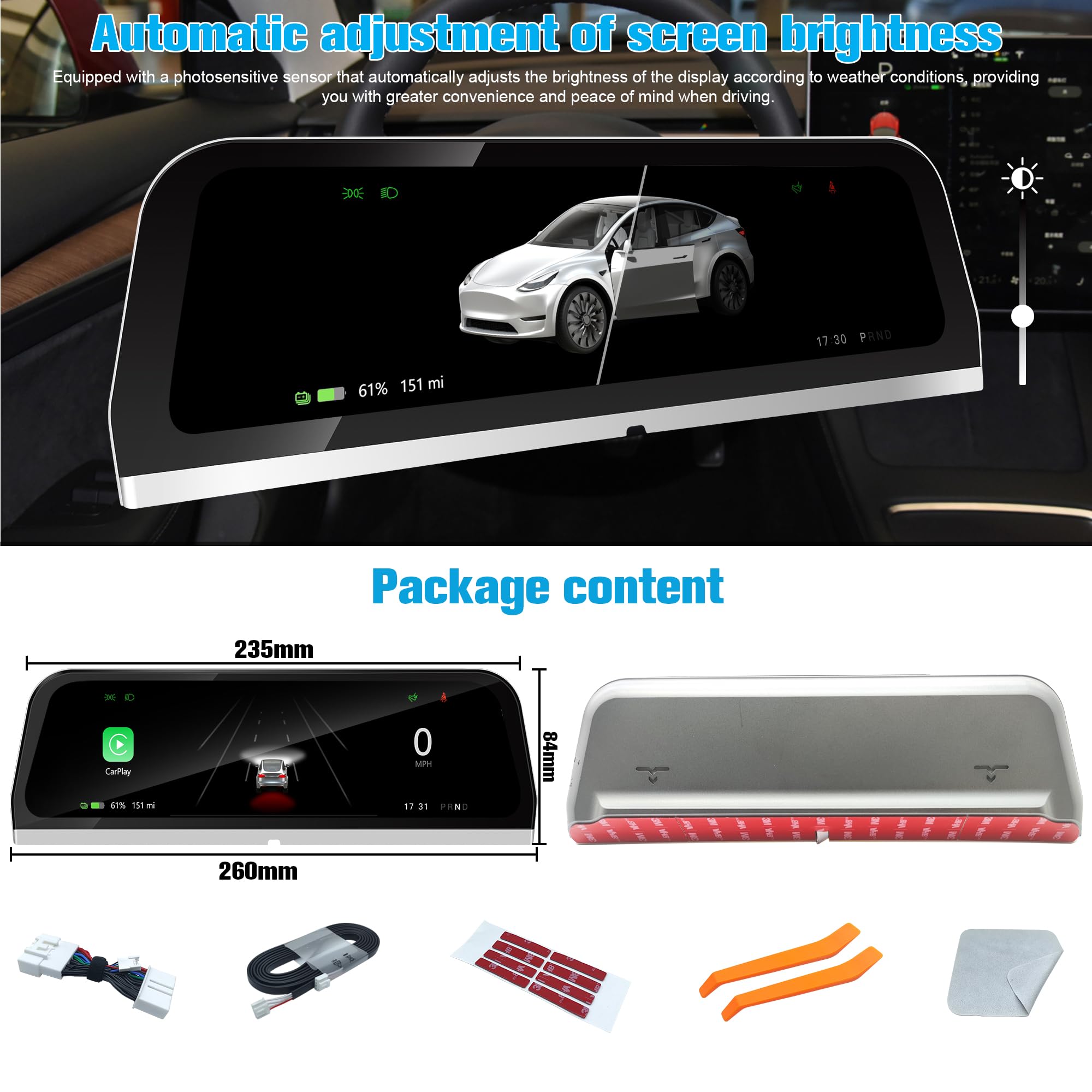 Nouvel écran De Tableau De Bord De 8.8 Pouces Pour Tesla Modèle 3 Y Nouveau 3 Y Juniper, Prise En Charge Sans Fil Carplay Et Android Auto, Caméra En Option  34