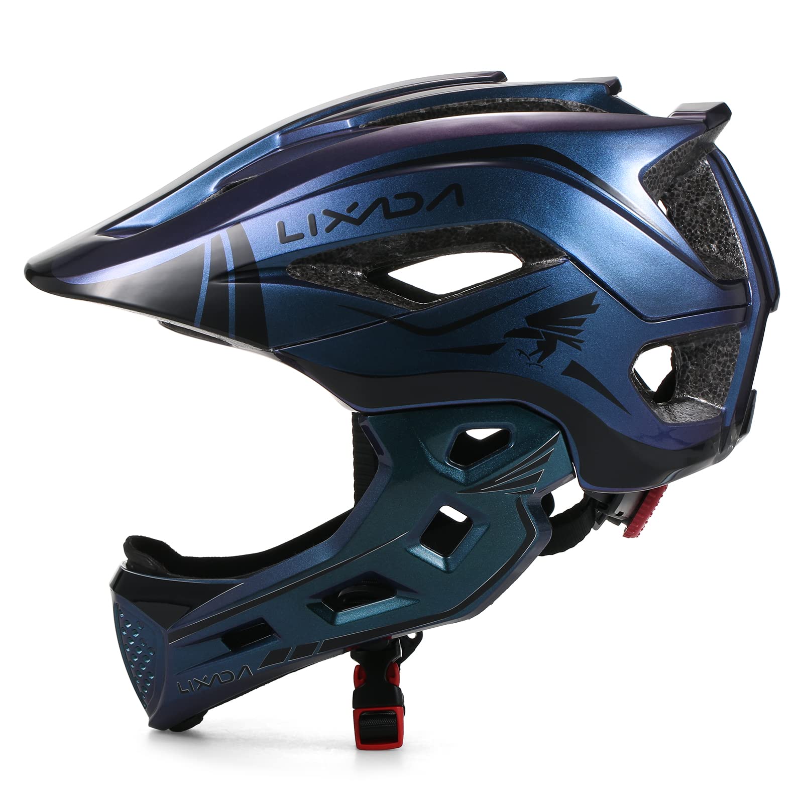 Lixada Casco de Ciclismo para niños, Casco de Bicicleta para niños Desmontable Integral. Casco Deportivo para niños para MTB, BMX, Skateboard y Scooter con mentón removible para pequeños Atletas