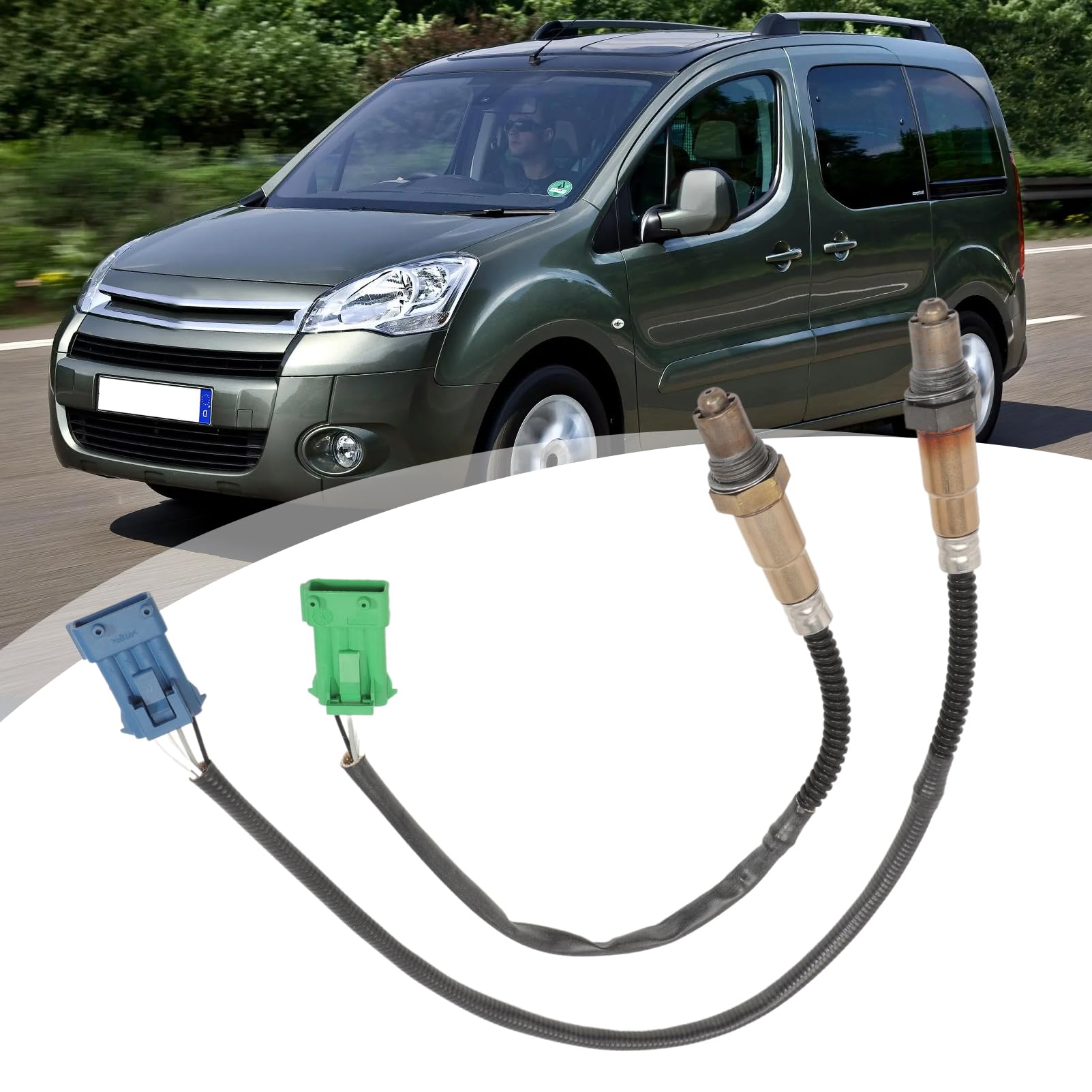 2 x Sonda Lambda per Peugeot 206 207 208 3008 306 308 406 407 508 5008 1007 PARTNER Citroen BERLINGO C2 C3 C4 C6 DS3 SAXO XSARA 96359782 Sensore ossigeno Numero di connessioni: 4 pin