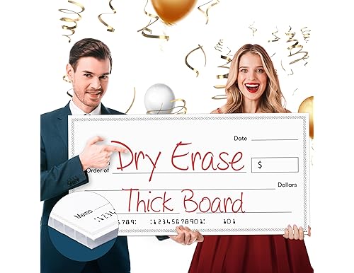 Giant Dry Erase Check: 16" x 32" for Presentations, Fundraisers & Events