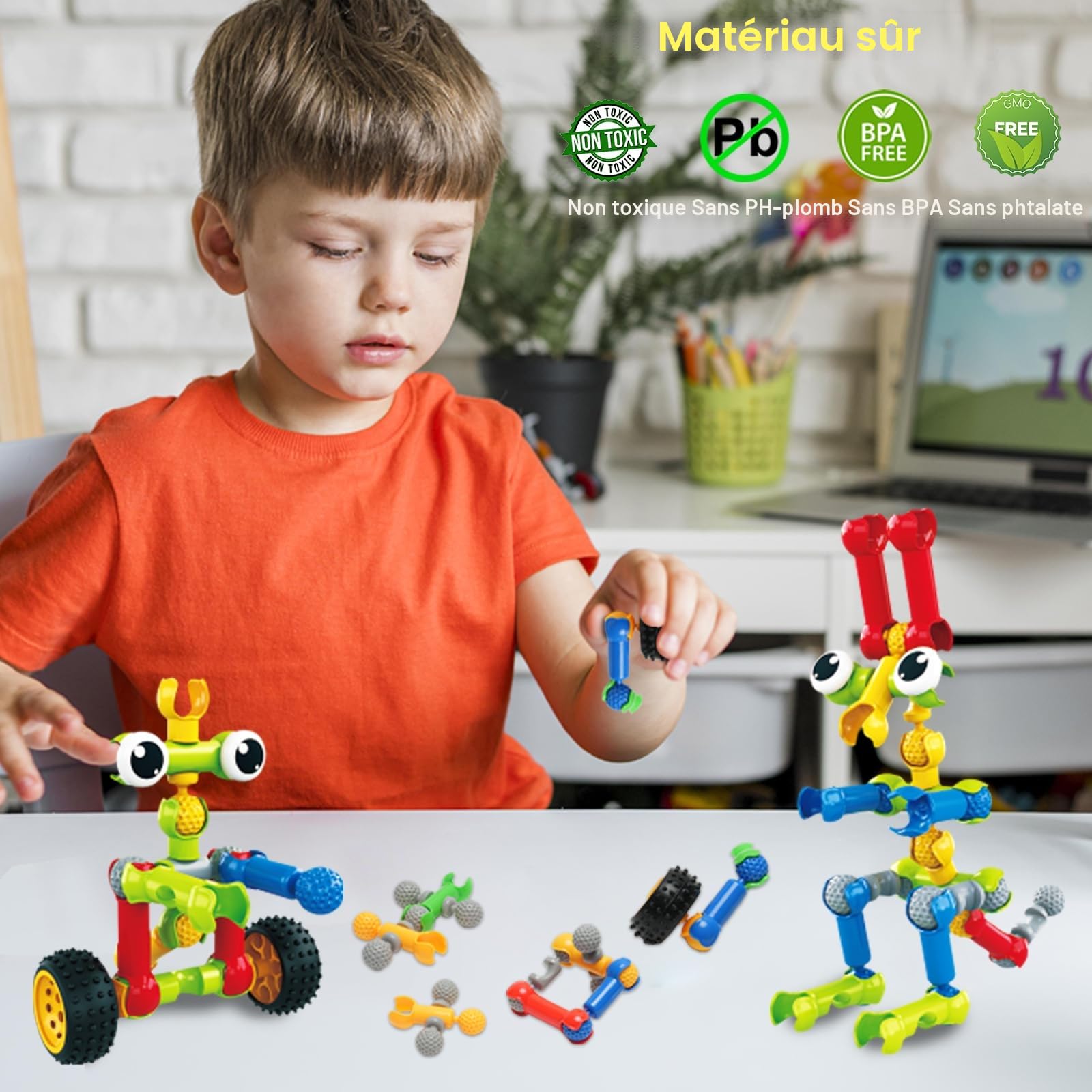 215 pièces jeu construction STEM créatif 4-8 ans cadeau anniversaire garçon
