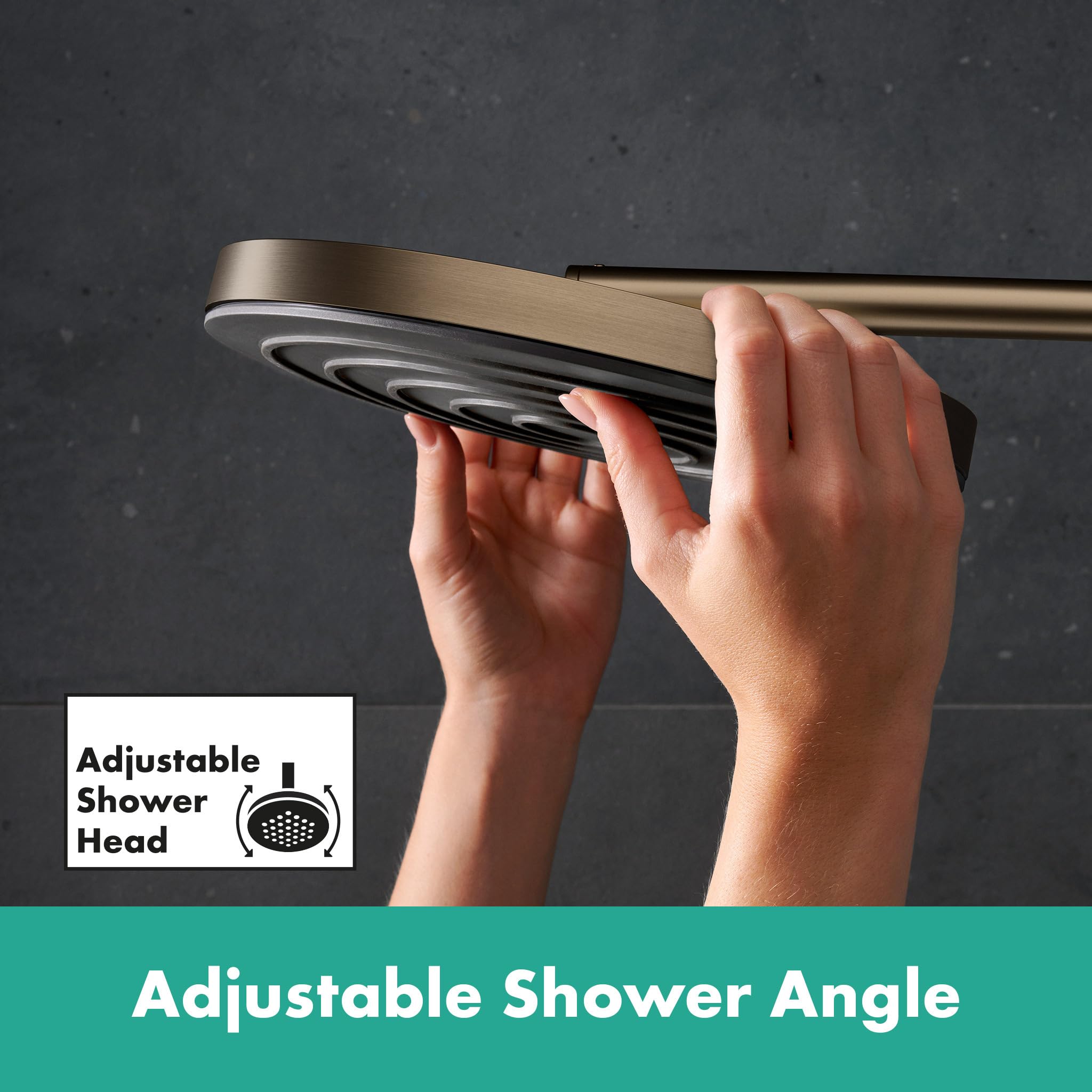 hansgrohe Pulsify S Puro - sistema de ducha ahorro de agua (EcoSmart) con termostato, ducha lluvia (260mm) con grifo, ducha de mano, flexo ducha, barra y ducha fija redonda, bronce cepillado, 24237140