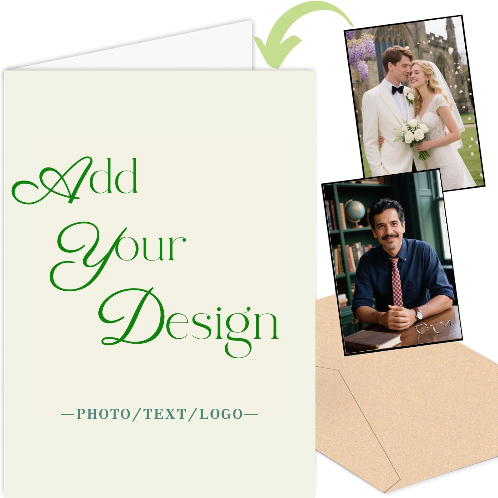 Personalised A5 Greeting Card, Custom Printed Blank Card with Photo and Text, Thank You Cards for Birthday, Wedding, Christmas, Invitations, Business, Baby Showers, Graduation, Anniversary (White)