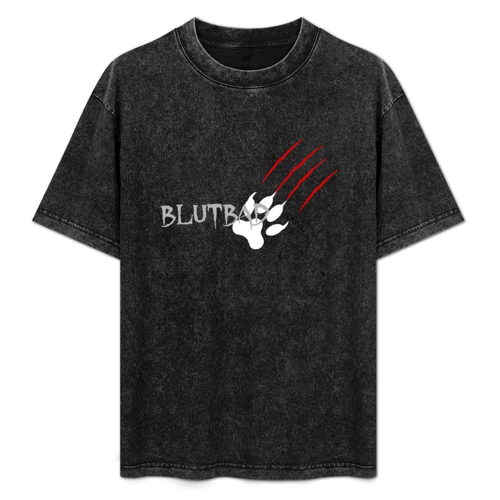 Xueyuyoulan Unisex Black Blutbad Grimm Slogan Merchandise T-Shirt Printed Tee Graphic Top Men Shirt 3XL