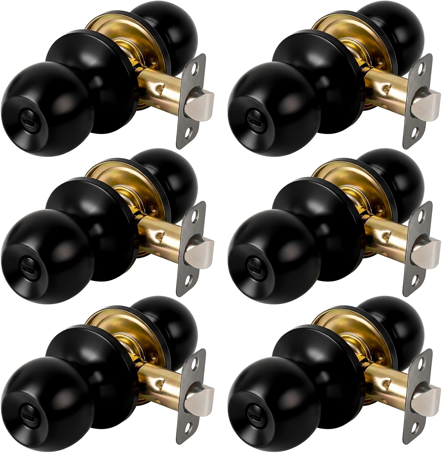 Privacy Door Knob, 10 Pack Door Knobs Interior with Lock, Keyless Satin Nickel Door Knob for Bedroom & Bathroom