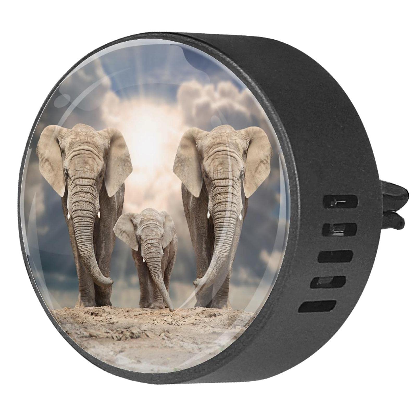 Diffusore Di Oli Essenziali Per Auto, 2 Pezzi, A Forma Di Elefante Diffusore Di Aromaterapia In Legno Per Auto Con Clip Di Ventilazione~p122889089