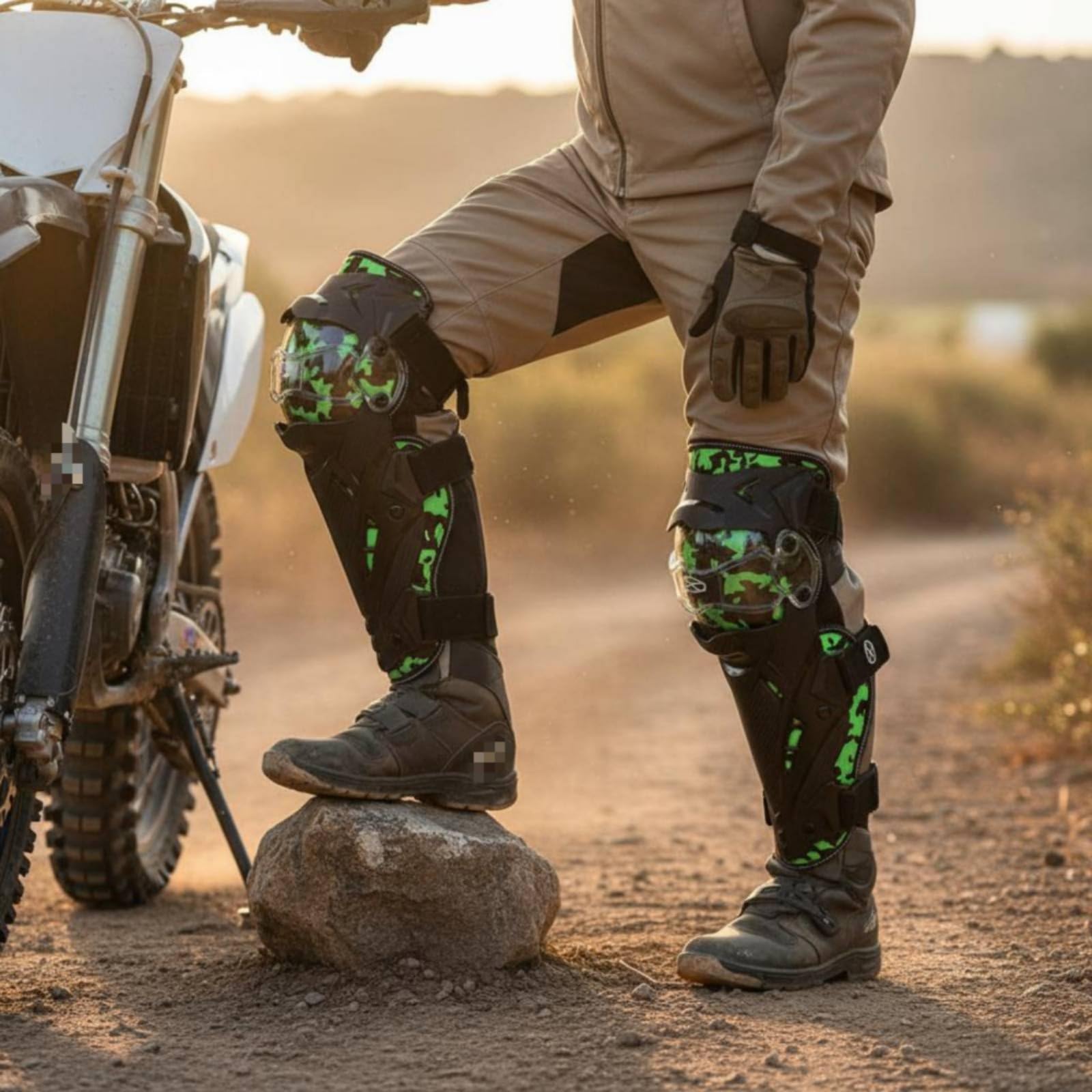 2 Piezas Rodilleras de Motocicleta Anticaídas Rodilleras de Motocross Uso en Multiestacional Protector Articulación Rígido para Hombres, Mujeres, Rojo, Talla Única