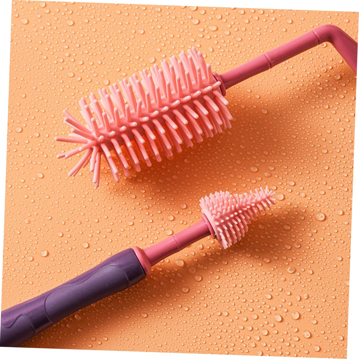 TOYANDONA 3pezzi Spazzola Per Pulizia Biberon Silicone Set Da Rotante Rosa Efficienza e Comfort Per La Pulizia Dei Biberon Rimuove Macchie Di Latte Senza Graffiare