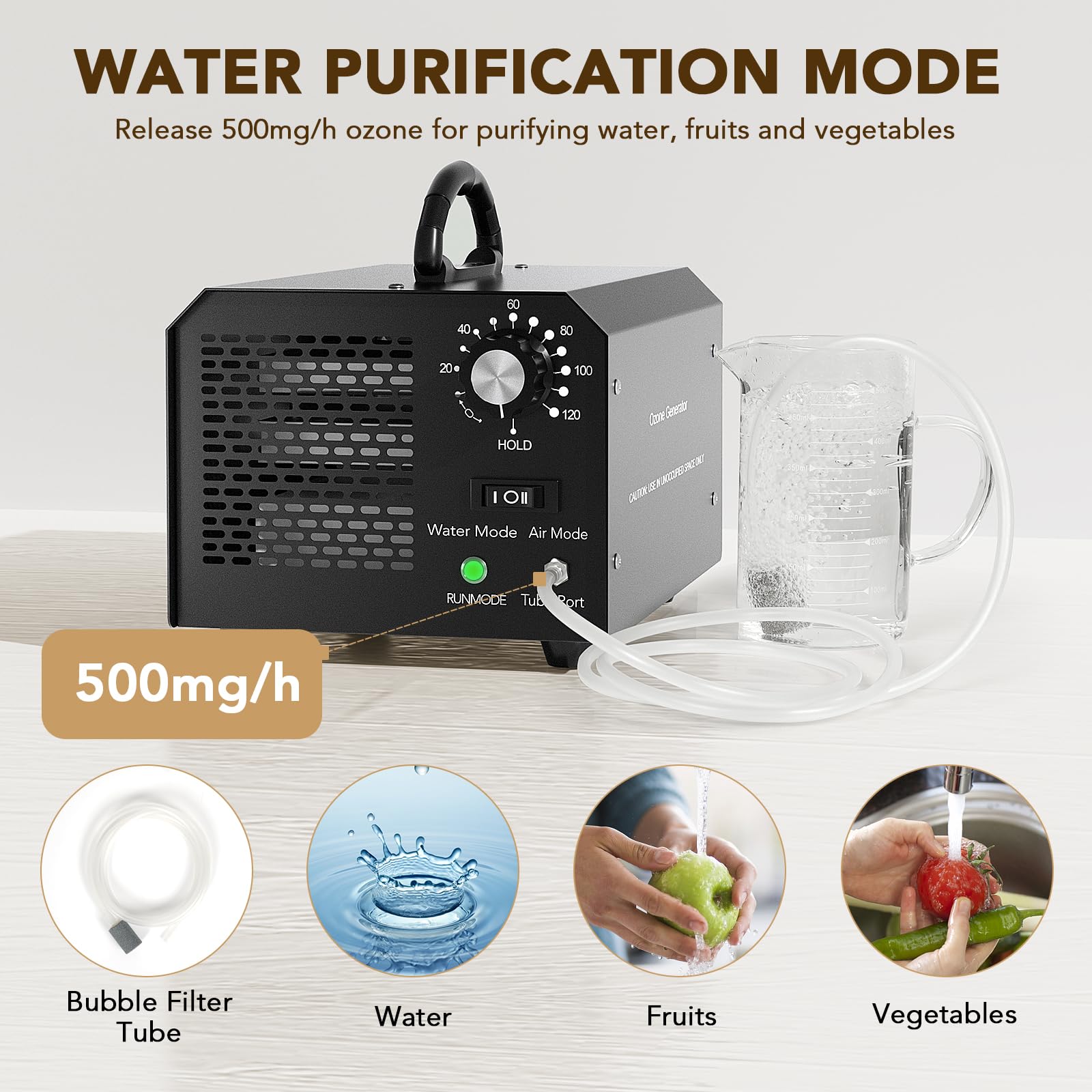 Generador de Ozono, FELLAT 30,000mg/h Generador de Ozono con Modos de Purificación de Aire y Agua