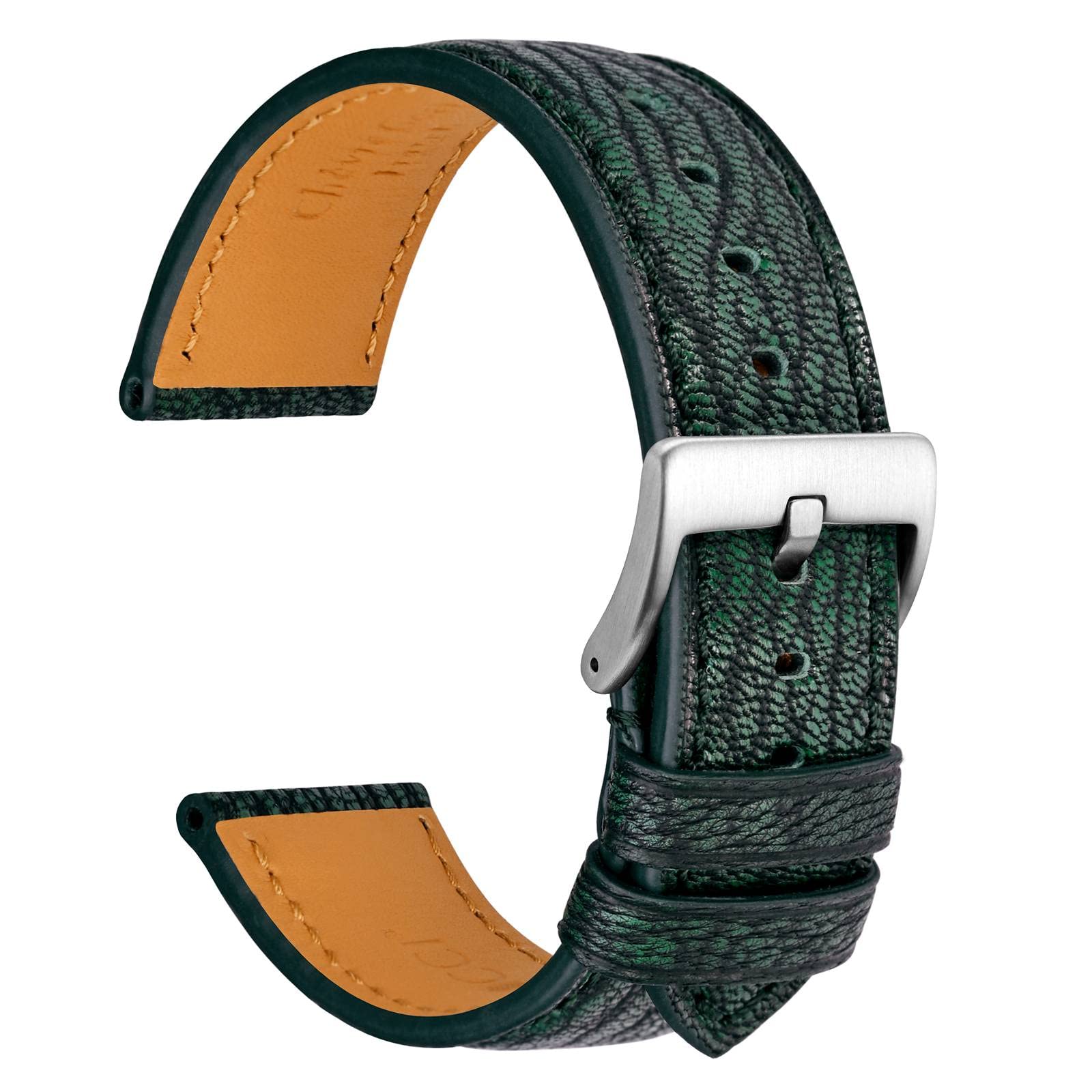 Chevre Watch Straps For Men French Goat Leather Brushed Stainless |  Desertcart Seychelles