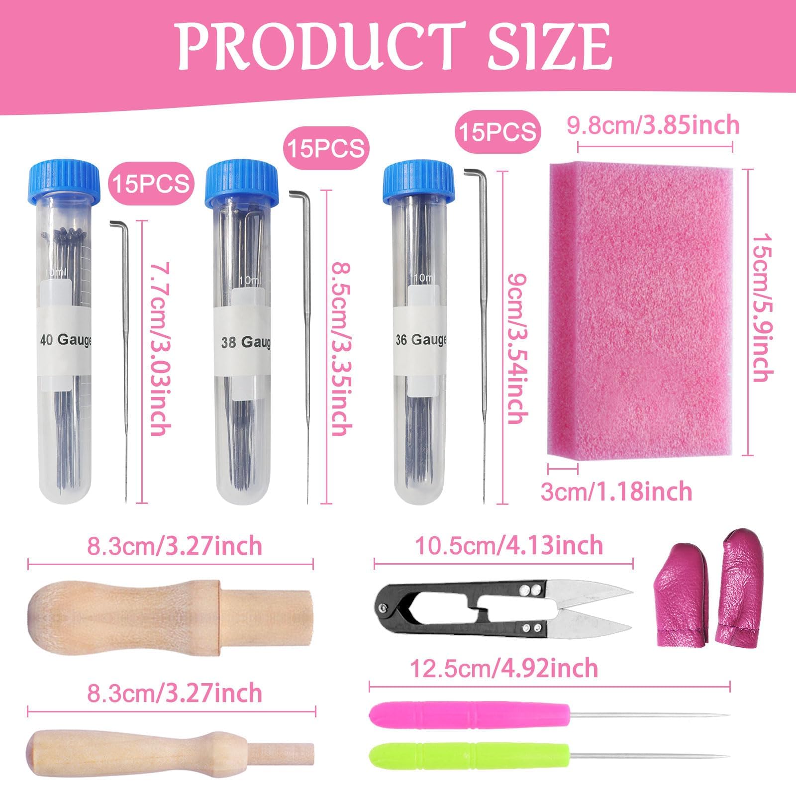 Redamancy 45Psc Wool Felting Needle Tools, Felting Needles Kit, Felting Needles of 3 Sizes, Needle Felting Pad - Image 2