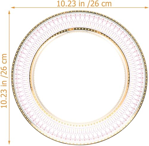 Miniatura 2 de NOLITOY Plato de comida, bandeja de aperitivos de 10 pulgadas, plato de postre de frutas, plato de aperitivos para cocinas de fiesta (rosa)