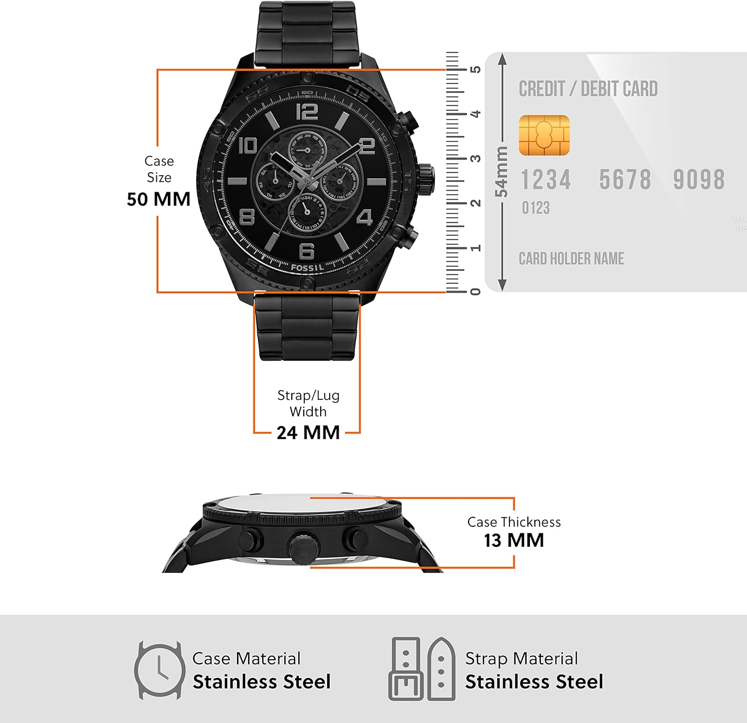 Fossil Brox Automatic Black Dial Men's Watch BQ2668