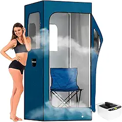Adamson Sauna a vapor portátil de tamanho completo - barraca de sauna interna para relaxamento de spa doméstico - Aumenta a saúde e a recuperação - Vaporizador de 2,6L 1000W - Cadeira - Controle