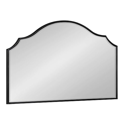 Kate and Laurel Leanna Glam - Espejo de pared horizontal, 18 x 24, negro, sofisticado espejo grande para pared