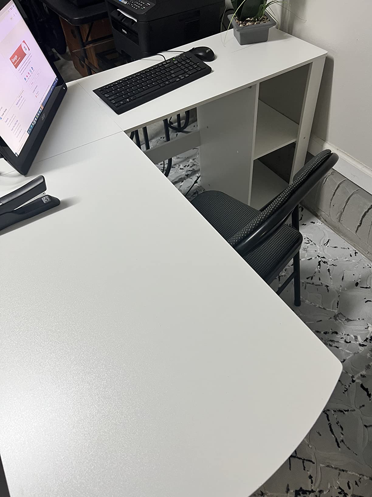 18/mo Finance SHW LShaped Home Office Wood Corner Desk, Espresso