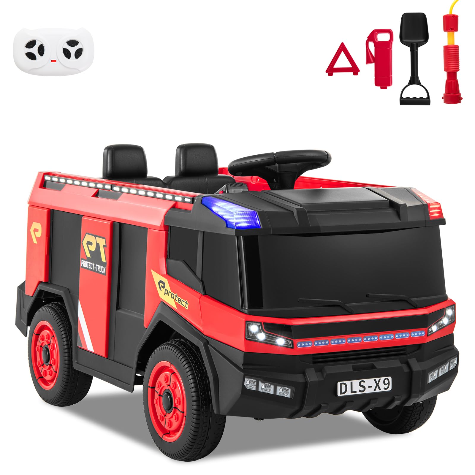 Costzon Kids Ride on Fire Truck 2-Seater