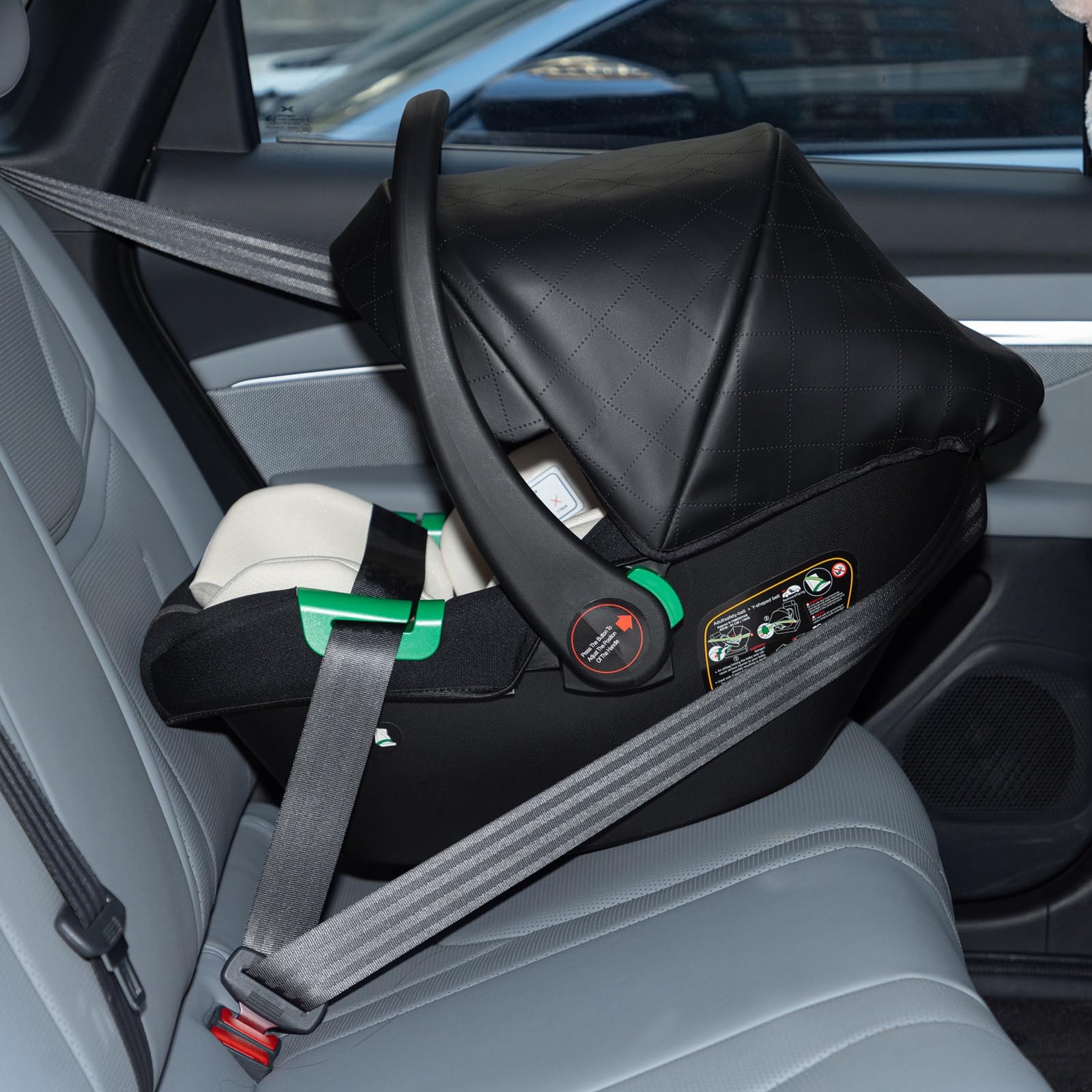 Gcarebb Cueros 3 en 1 Pushchair, City Strollers with Car Seat, Portable One-Click Folding Walking Stick Stroller, Landscape Combined Strollers High Aluminium Frame