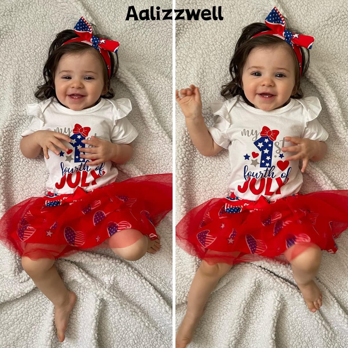 Aalizzwell Newborn Infant Baby Girls Holiday Skirt Outfit