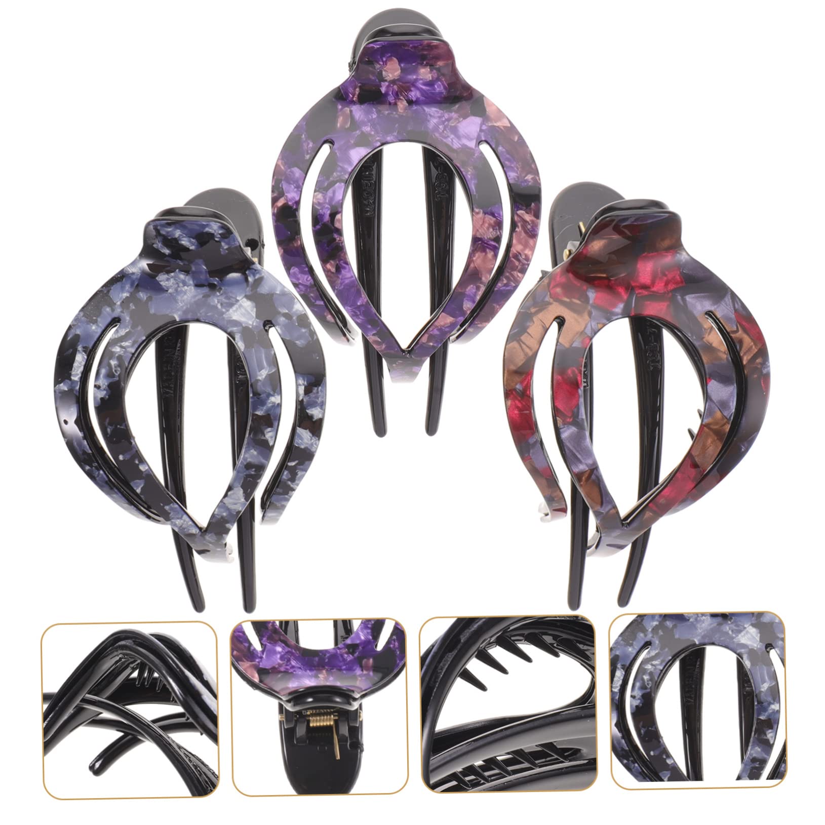 FOMIYES 3 Set Di Fermagli Per Da Donna Fermagli Per Sottili Fermaglio Per Coda Di Cavallo Presa Forte Per 3 Pezzi*3