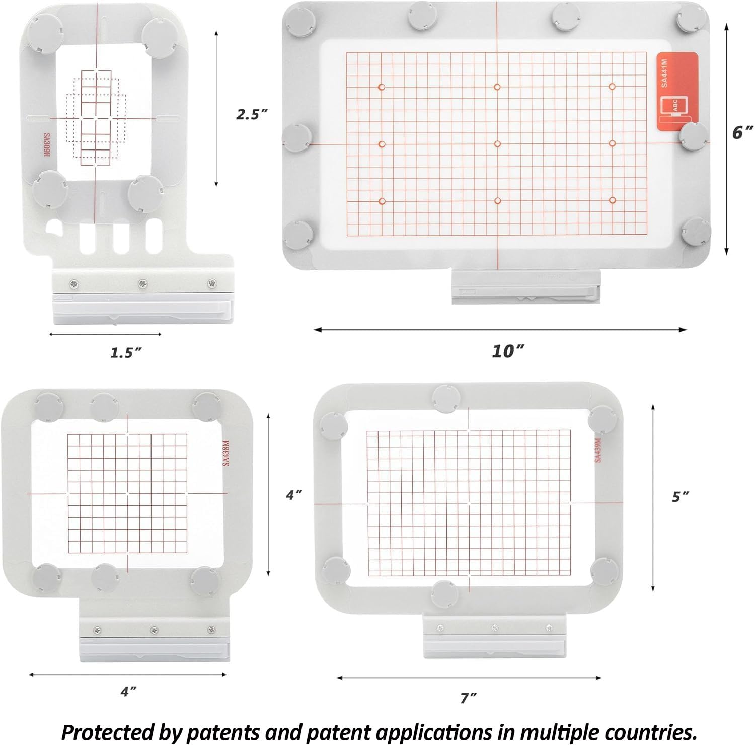 Sew Tech - Bastidor de bordado magnético para Brother NQ1700E NQ1600E Quattro 6000D 6700D NV6000D NV6750D NQ700PRW NQ1300 NQ900 NQ700 NV1300 NV880E NV850E NV2600 NV2650D (Juego BM 4 en 1)