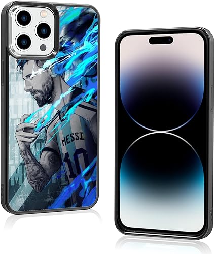 Onemiliayears Cool Soccer - Funda para iPhone 14 Pro Max, diseño antideslizante y absorción de golpes, marco de gel de sílice suave, funda negra