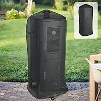 Vista 6 de Propane Smoker with Cover, Vertical Meat Gas Smoker Grill Outdoor Heavy Duty 3 Removable Smoking Racks, Black