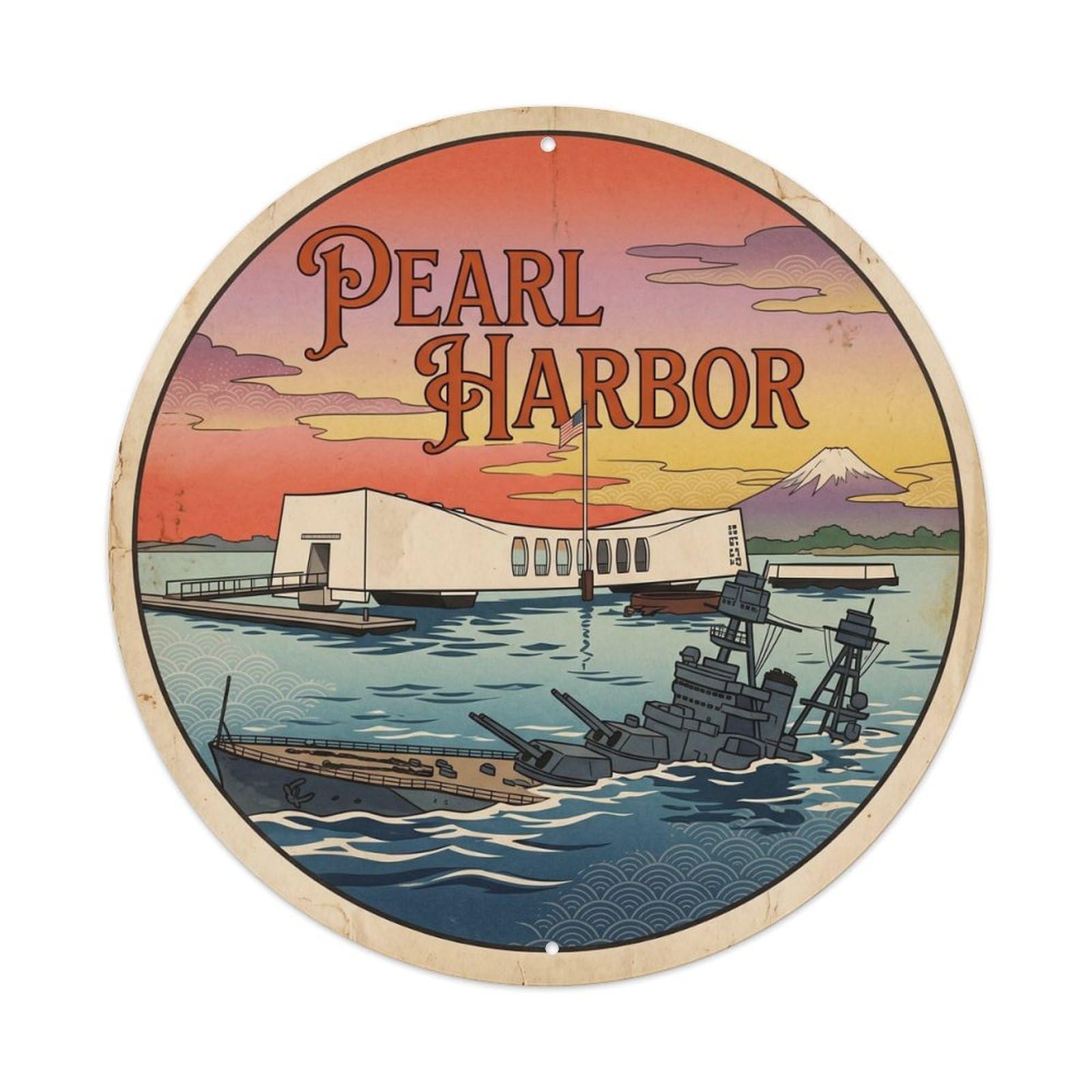 Pearl Harbor Hawaii Historic Landmark Travel Metal Tin Sign
