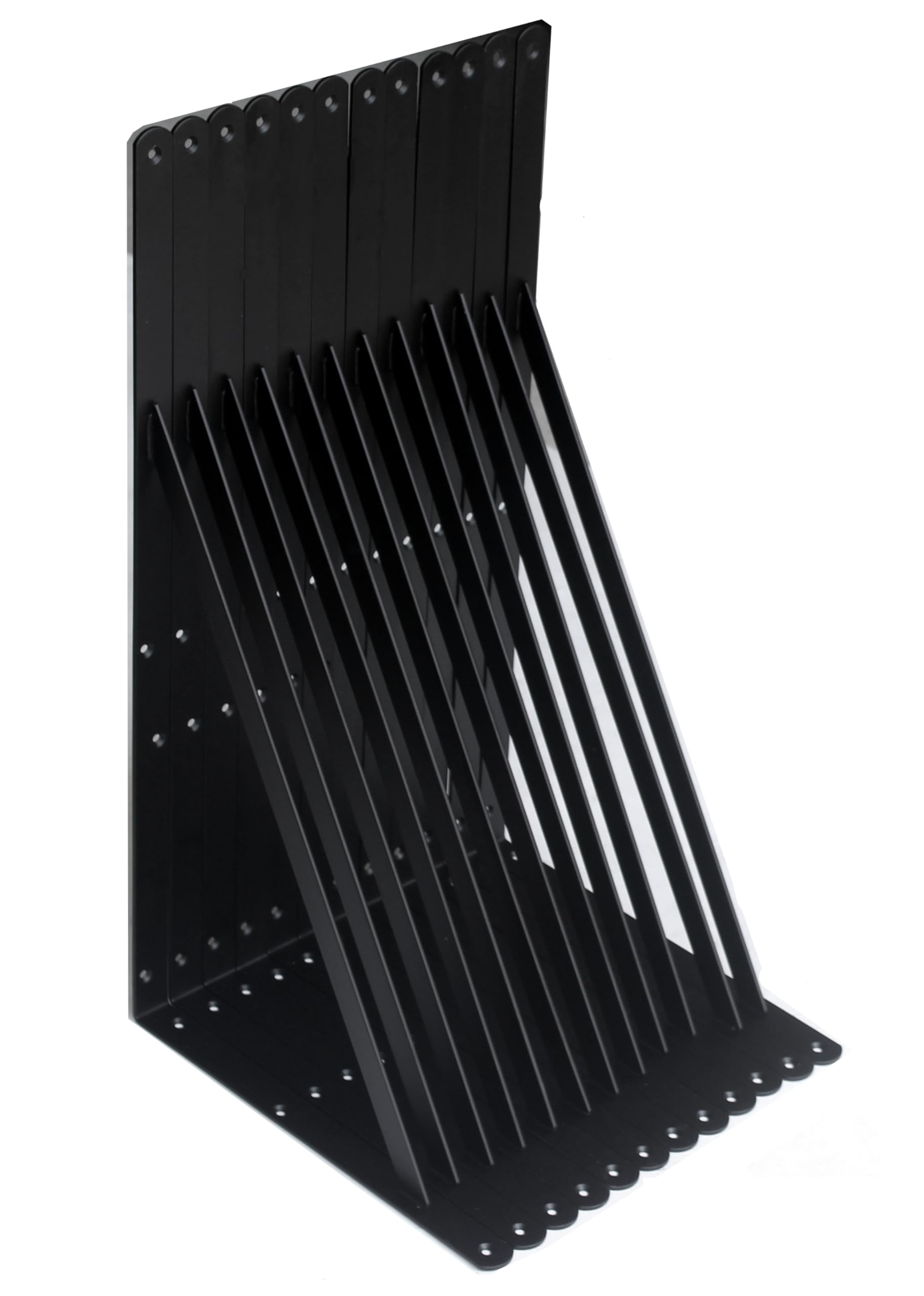 12 Pack L24 x H 12" Black Heavy Duty Shelf Brackets with Screws Metal Shelf Brackets Shelf Support Angle Brackets for Shelves L Brackets Heavy Duty Floating Shelf