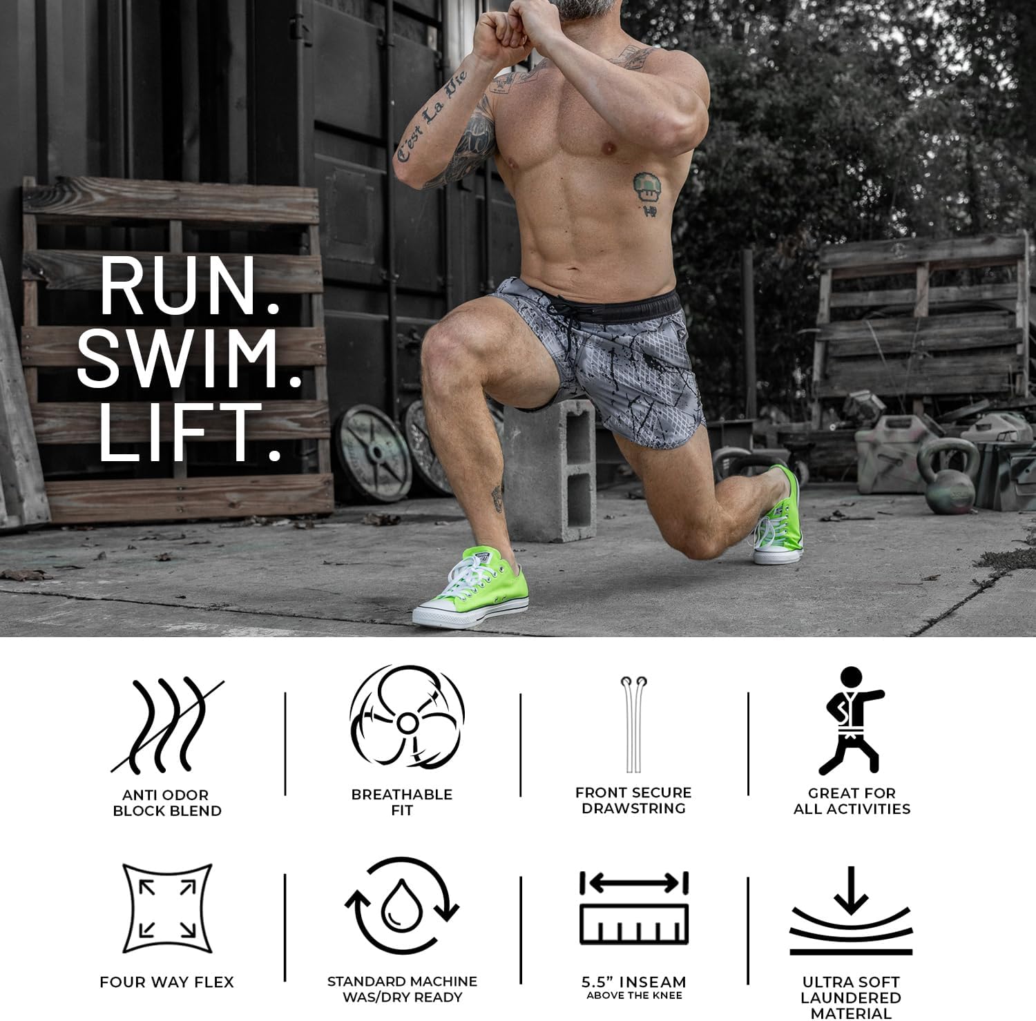 Men’s Recon Pro Training Shorts – Lightweight Performance Gym Shorts with Pockets – 5.5” Inseam - Image 3